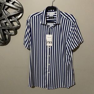Slim fit striped stretch shirt